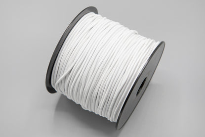 Rund strikk polyester 3 mm hvit