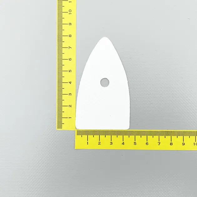 KALESJEHJERTE TREKANT  HØY  MED 8 MM HULL HVIT
