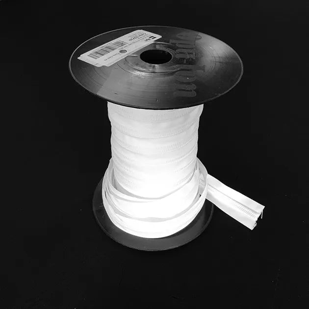 GLIDELÅS SPIRAL 10 MM YKK METERVARE HVIT